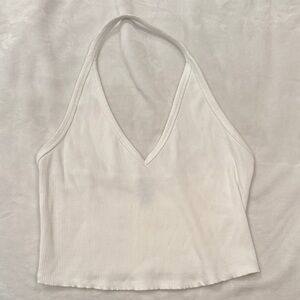 Wild Fable White Ribbed Crop Top